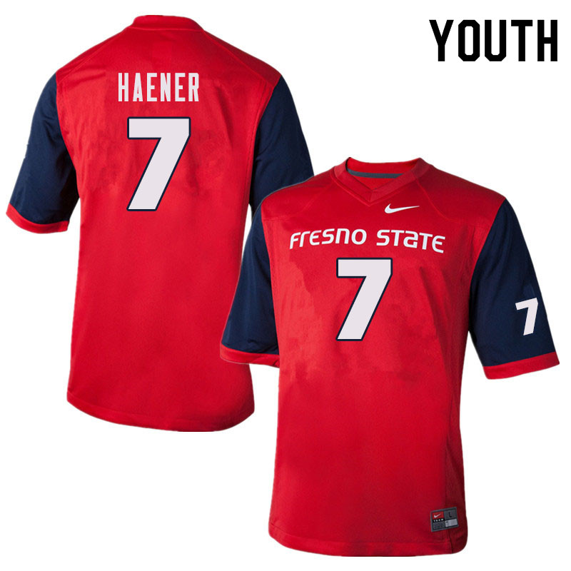 Youth #7 Jake Haener Fresno State Bulldogs College Football Jerseys Sale-Red - Click Image to Close